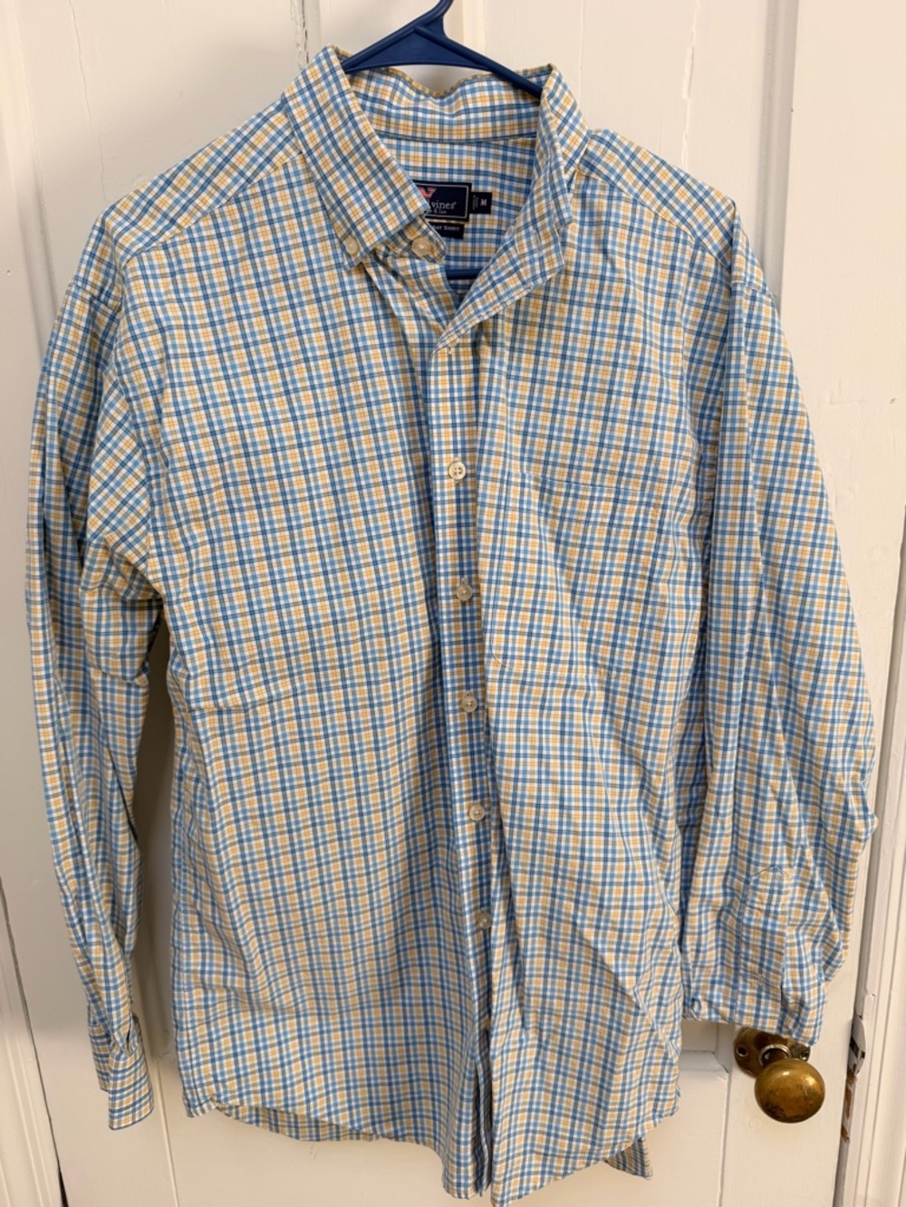Vineyard vines Men's Long-Sleeve Plaid Button-Down Shirt - Blue & Yellow